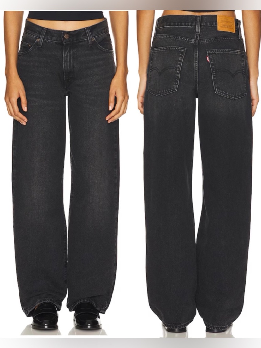 Levi's Premium BAGGY DAD WOMEN'S JEANS Size 26 Boot Barn Washed Black Gray - Picture 1 of 16